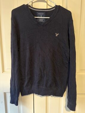 American Eagle Outfitters Navy V-Neck Sweater